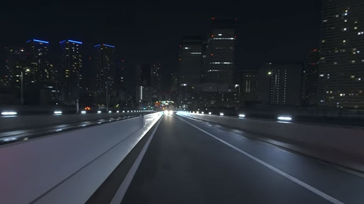 走行/首都高3（晴海線 晴海→豊洲方面）（夜）